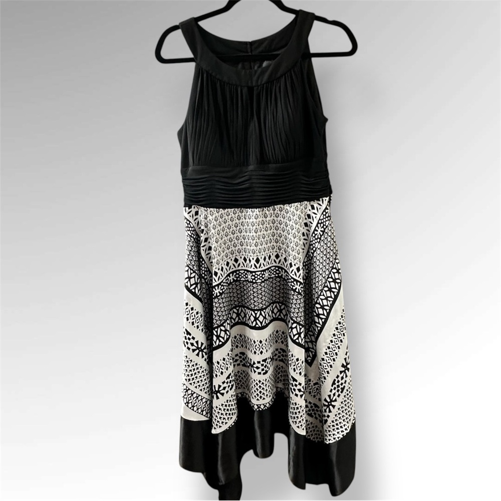 Black and White High Low Halter Sundress Sz 14